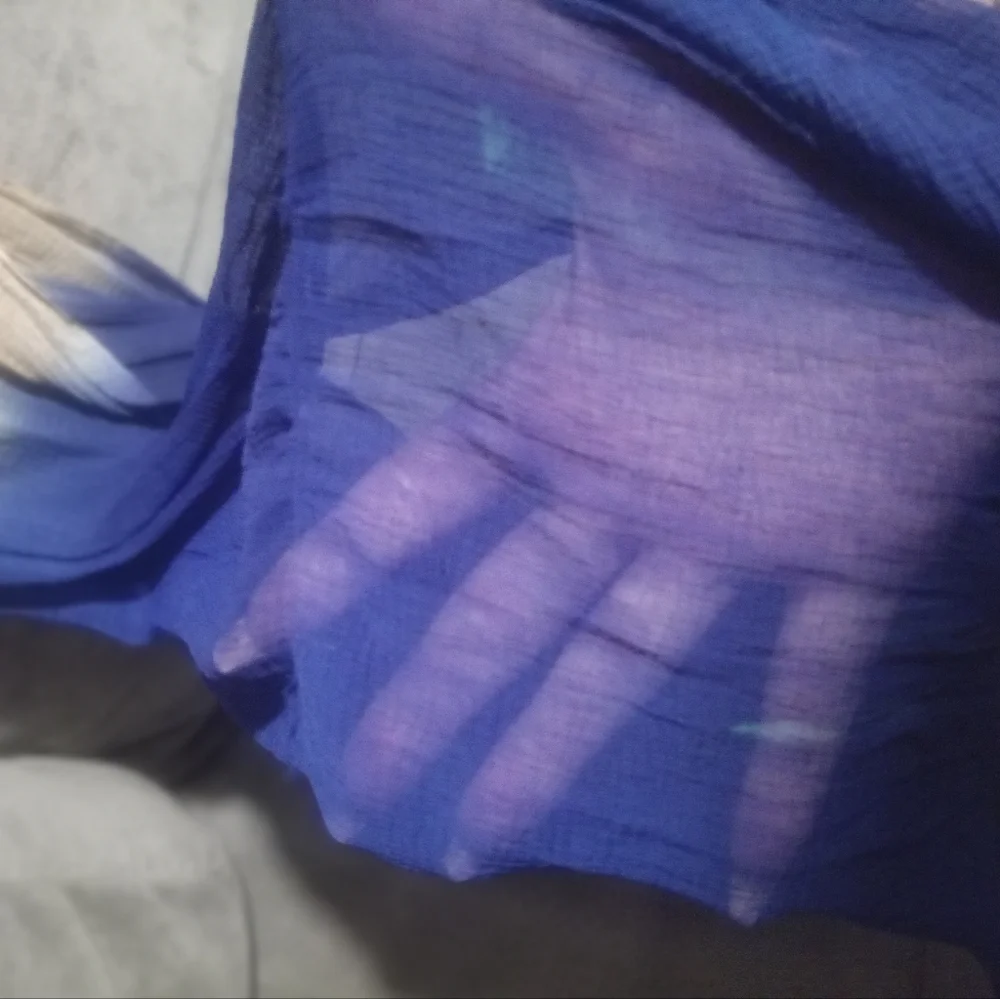 Blue and Gold Trim Ombré Scarf/Dupatta